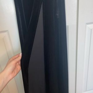 Long Velvet off the shoulder prom dress